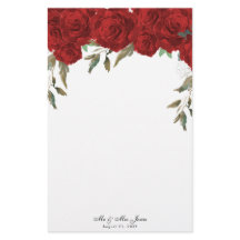 Papel de nota de casamento do Rosa vermelha Greene