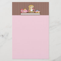 Papel de nota dos cupcakes do padeiro