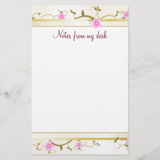 Papelaria Papel de nota floral elegante