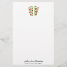 Papelaria papel de nota para os pés de podiatria