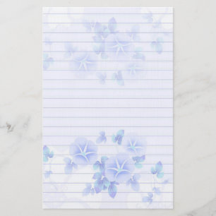 Papelaria Papel de Papel de Carta Vinculado com Flores Azuis