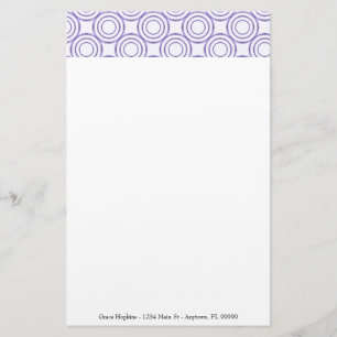 Papelaria Papel de Personalização de Padrão do Círculo Roxo