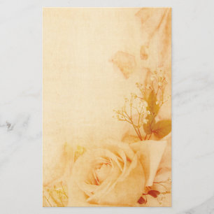 Papelaria Papel de Rosa Romântico de Vintage
