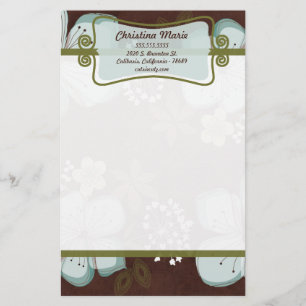Papelaria Papel Letterhead Carta Azul Havaiana