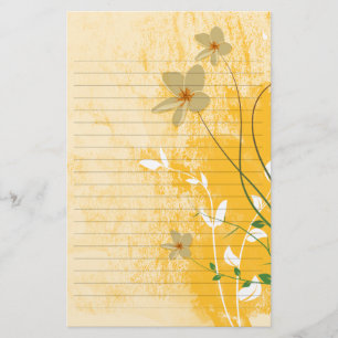 Papelaria Papel revestido de design floral do ouro