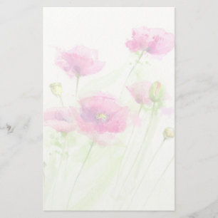 Papelaria Papoilas de aquarela pintadas 3