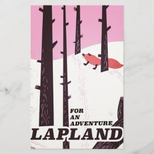 Papelaria Para um pôster vintage de aventura na Lapônia