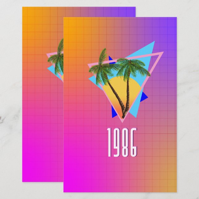 Papelaria paraíso tropical de 1986 (Frente/Verso)
