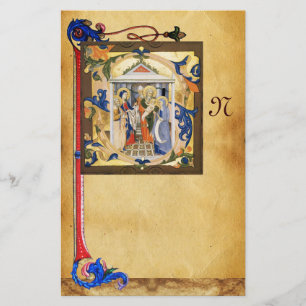 PAPELARIA PARCHE DE NATIVIDADE COM MONOGRAMA FLORAL DE FLORE