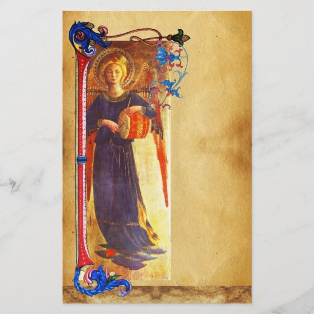 PAPELARIA PARCHE FLORAL DE ANGEL DE NATAL MUSICAL (Frente)