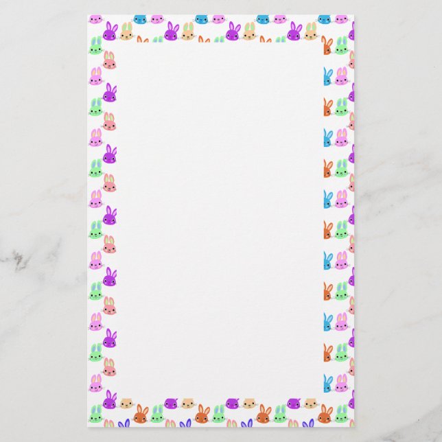 Papelaria Páscoa Colorida de Bunnies (Verso)