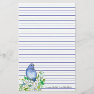 Papelaria Pássaro de estado do Bluebird da montanha do azul