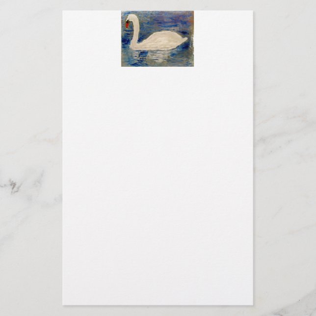 Papelaria Pássaro Pintando Swan (Frente)