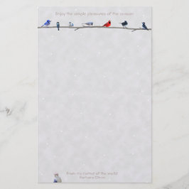 Papelaria Pássaros de Wiinter do feriado: