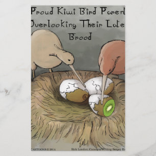 Papelaria Pássaros Kiwi Engraçados Cuidando de suas Frutas