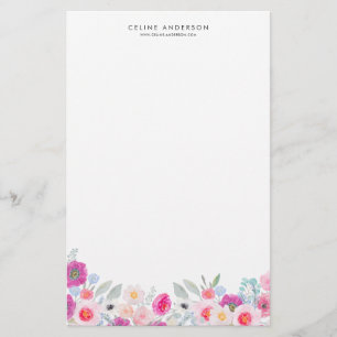 Papelaria Pastel Floral Garland Personalize