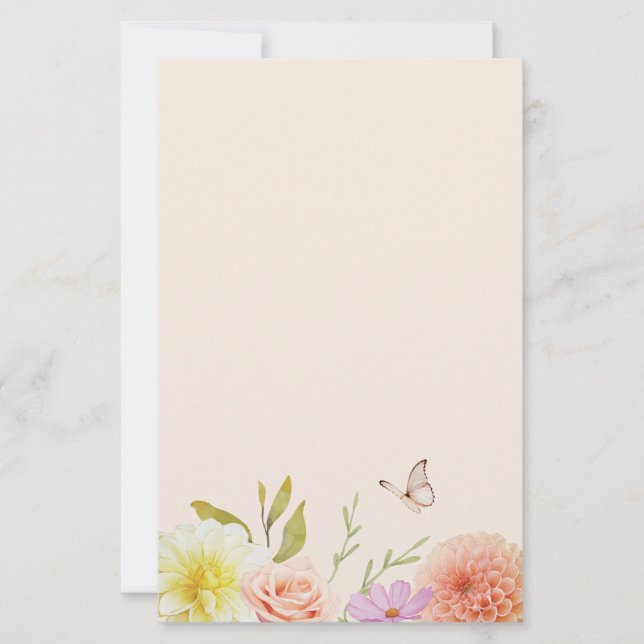 Papelaria Pastel Spring Flower Stationery (Frente)