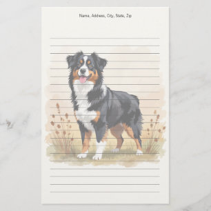 Papelaria Pastor australiano Black Tricolor Aussie Dog