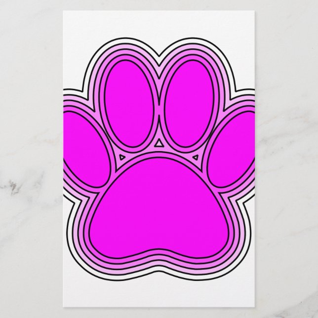 Papelaria Pata De Cachorro A Rosa Com Descrições (Frente)
