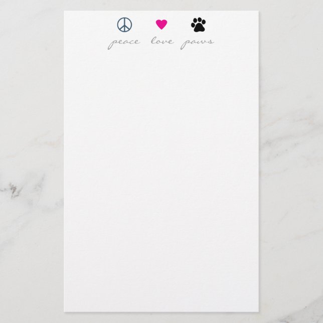 Papelaria Patas do amor da paz (Frente)