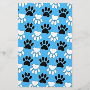 Papelaria Patas pretas e brancas angustiadas em fundo azul