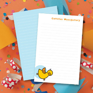 Papelaria Patozinho Amarelo Divertido com Ponto Azul para Cr