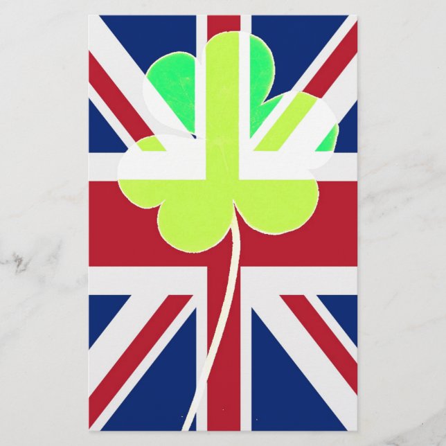 Papelaria Patrick Shamrock Clover UK Flag (Frente)