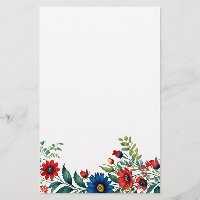 Papelaria Patriotic Blooms Stationery (Frente)