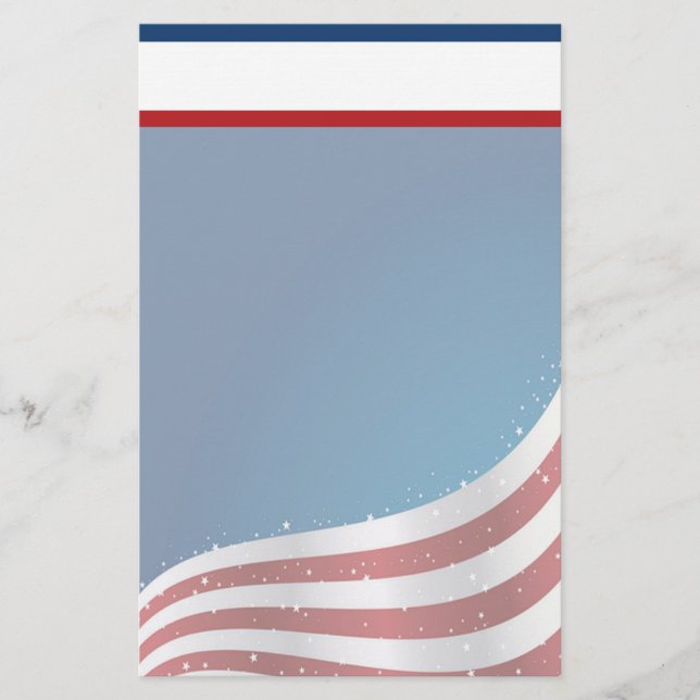 Papelaria Patriótica dos EUA com Cabeçalho (Frente)