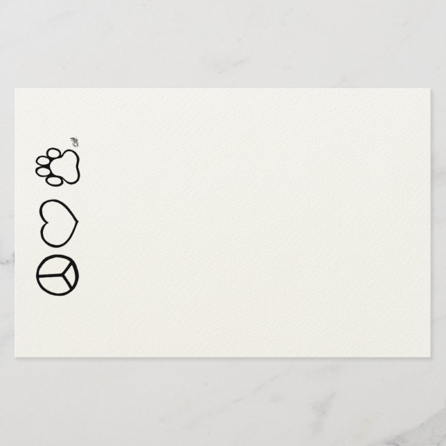 Papelaria Paz, amor, & cães (Frente)