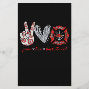 Papelaria Paz Amor de Volta Vermelho   Presente Engraçado d
