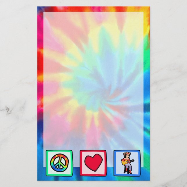 Papelaria Paz, amor, música country (Frente)