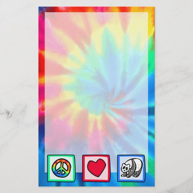 Papelaria Paz, amor, pandas (Frente)