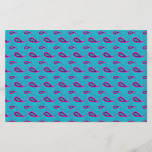 Papelaria Peacock e Magenta Paisley Pattern