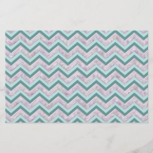 Papelaria Pearl Floral Teal ZigZag Padrão
