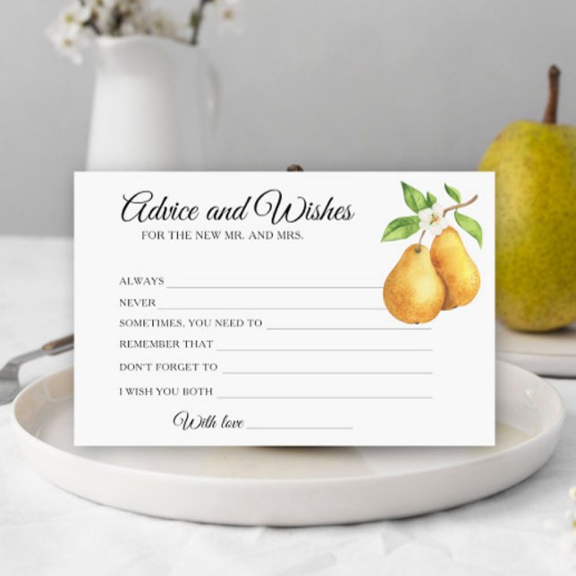 Papelaria Pears Bridal Shower Advice and Wishes (Criador carregado)