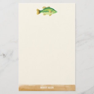 Papelaria Peixe Ilustrado de Captura Grande