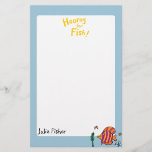 Papelaria Peixes tropicais alaranjados e roxos com cavalos