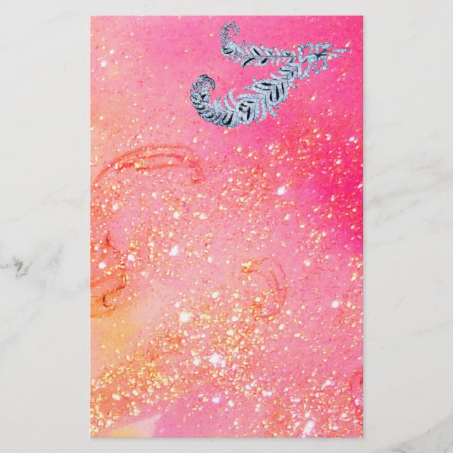 PAPELARIA PENAS DE DIAMANTE EM ESPELHOS DOURADOS MÁGICOS (Frente)