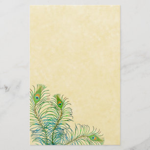Papelaria Penas de Peafowl Exóticas
