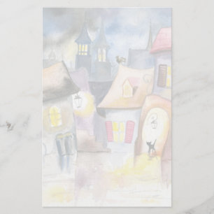 Papelaria Pequena cidade à noite