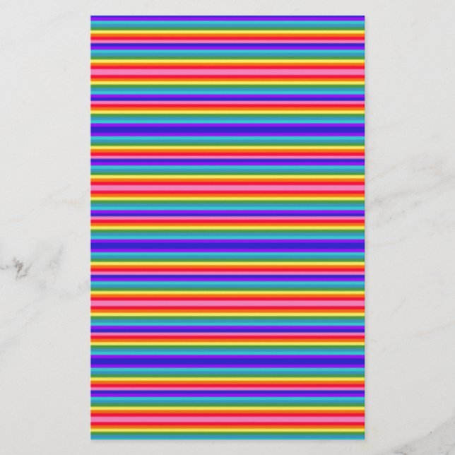 Papelaria Pequenas faixas de cores arco-íris (Frente)