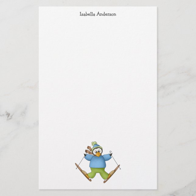 Papelaria Perfeitamente pinguim · Esqui (Frente)