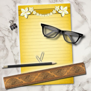 Papelaria Pergaminho floral Dourado rústico papel de carta