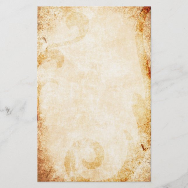 Papelaria Pergaminho vestido com Floreio Floral (Frente)