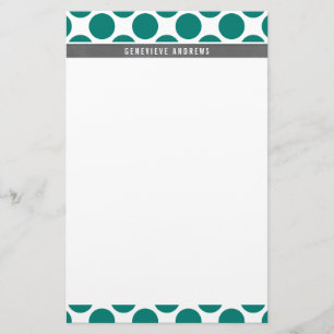 Papelaria PERSONAL PERSONALIZADO, verde-esmeralda bolinhas g