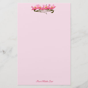 Papelaria Personalização de Foto de Borda de Flores bonito