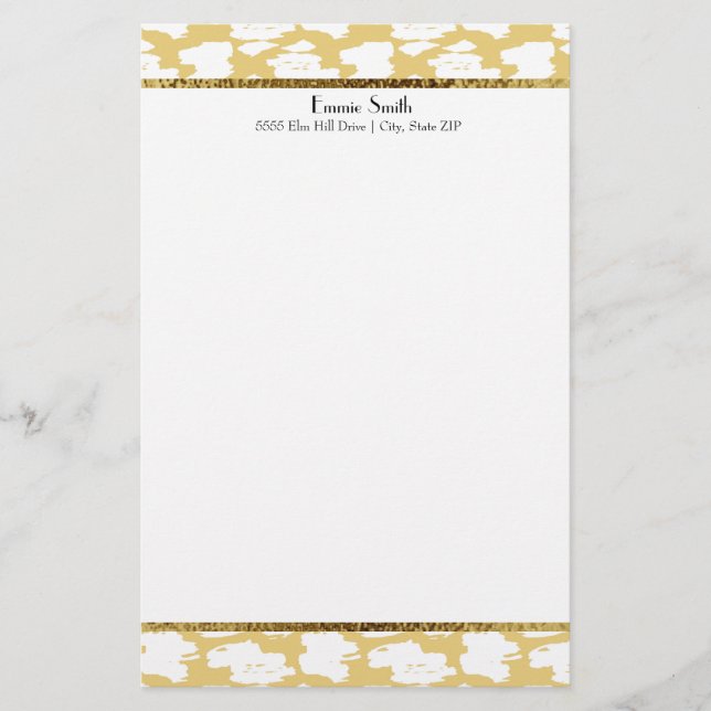 Papelaria Personalizada Amarelo Mostarda Dourado B (Frente)