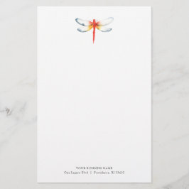 Papelaria Personalizada Aquarela Libélula Vermelha