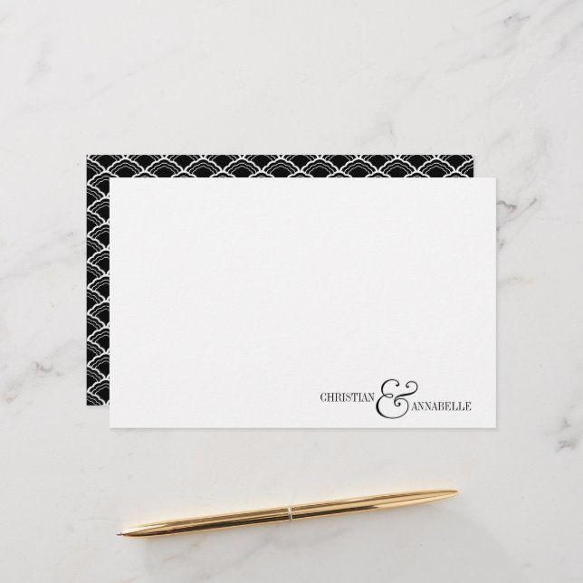 Papelaria Personalizada Casais Black Scallop (Frente/Verso In Situ)